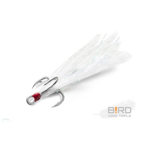 Delphin B!RD Hook TRIPLE / 3db fehér tollak #10