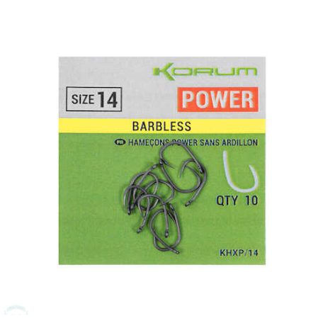 Korum XPERT POWER BARBLESS HOOKS - SIZE 10